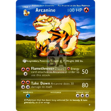 Entire Base Set Extended Art! (Choose A Single) Custom Pokemon Cards Arcanine Card