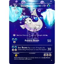 Entire Base Set Extended Art! (Choose A Single) Custom Pokemon Cards Dewgong Card
