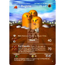 Entire Base Set Extended Art! (Choose A Single) Custom Pokemon Cards Dugtrio Card