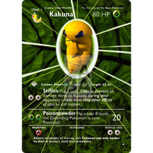 Entire Base Set Extended Art! (Choose A Single) Custom Pokemon Cards Kakuna Card