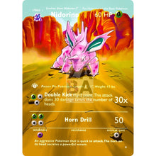 Entire Base Set Extended Art! (Choose A Single) Custom Pokemon Cards Nidorino Card