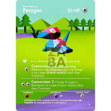 Entire Base Set Extended Art! (Choose A Single) Custom Pokemon Cards Porygon Card