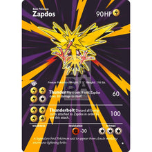 Entire Base Set Extended Art! (Choose A Single) Custom Pokemon Cards Zapdos Card