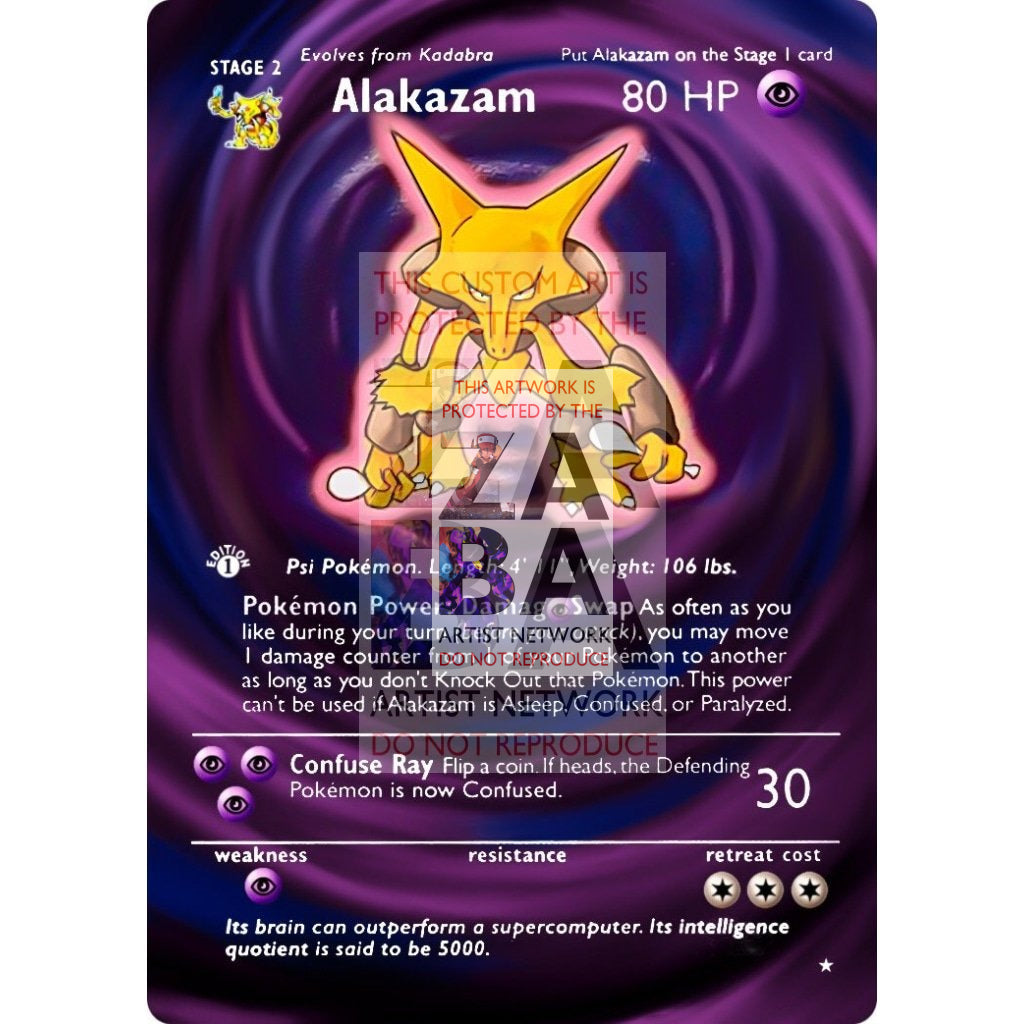 ENTIRE BASE SET Extended Art! UV Selective Holographic (Choose a Single) Custom Pokemon Cards - ZabaTV