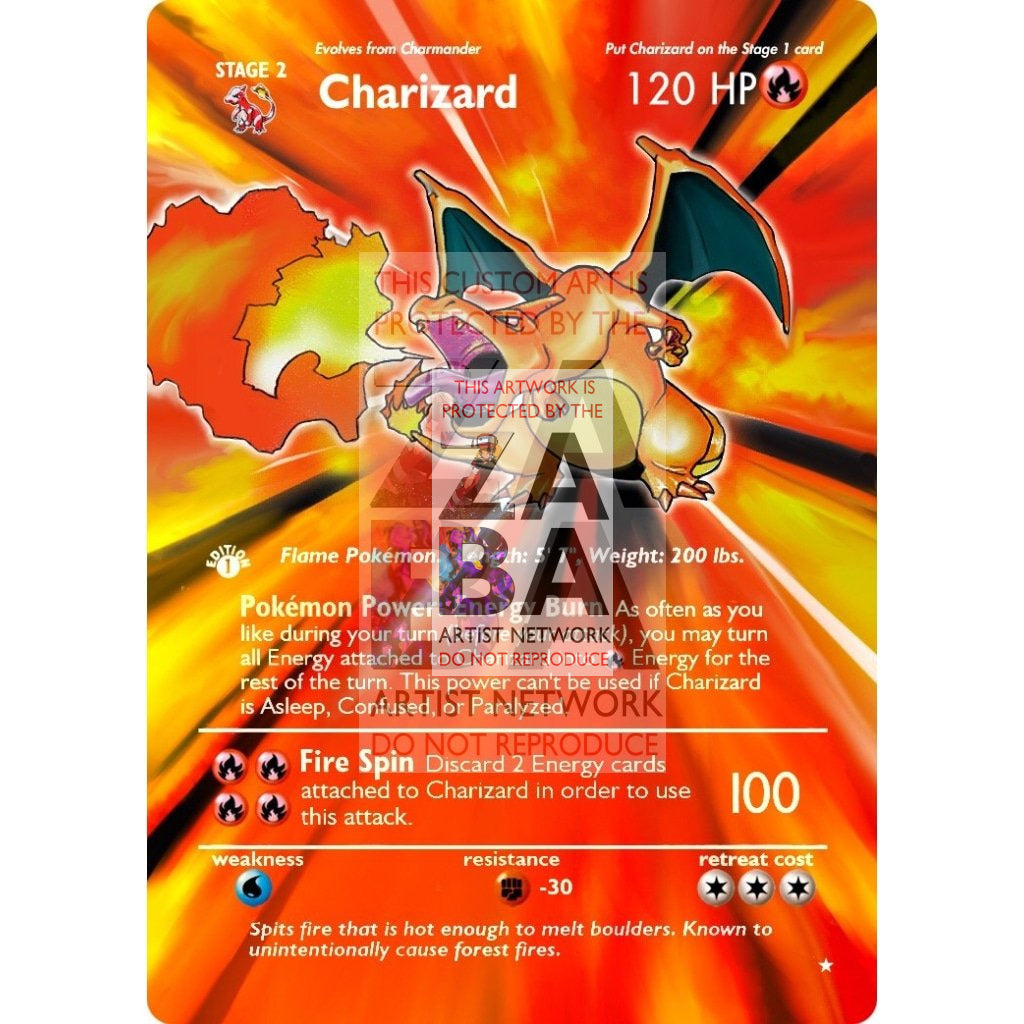 ENTIRE BASE SET Extended Art! UV Selective Holographic (Choose a Single) Custom Pokemon Cards - ZabaTV