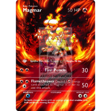 Entire Base Set Extended Art! Uv Selective Holographic (Choose A Single) Custom Pokemon Cards Magmar