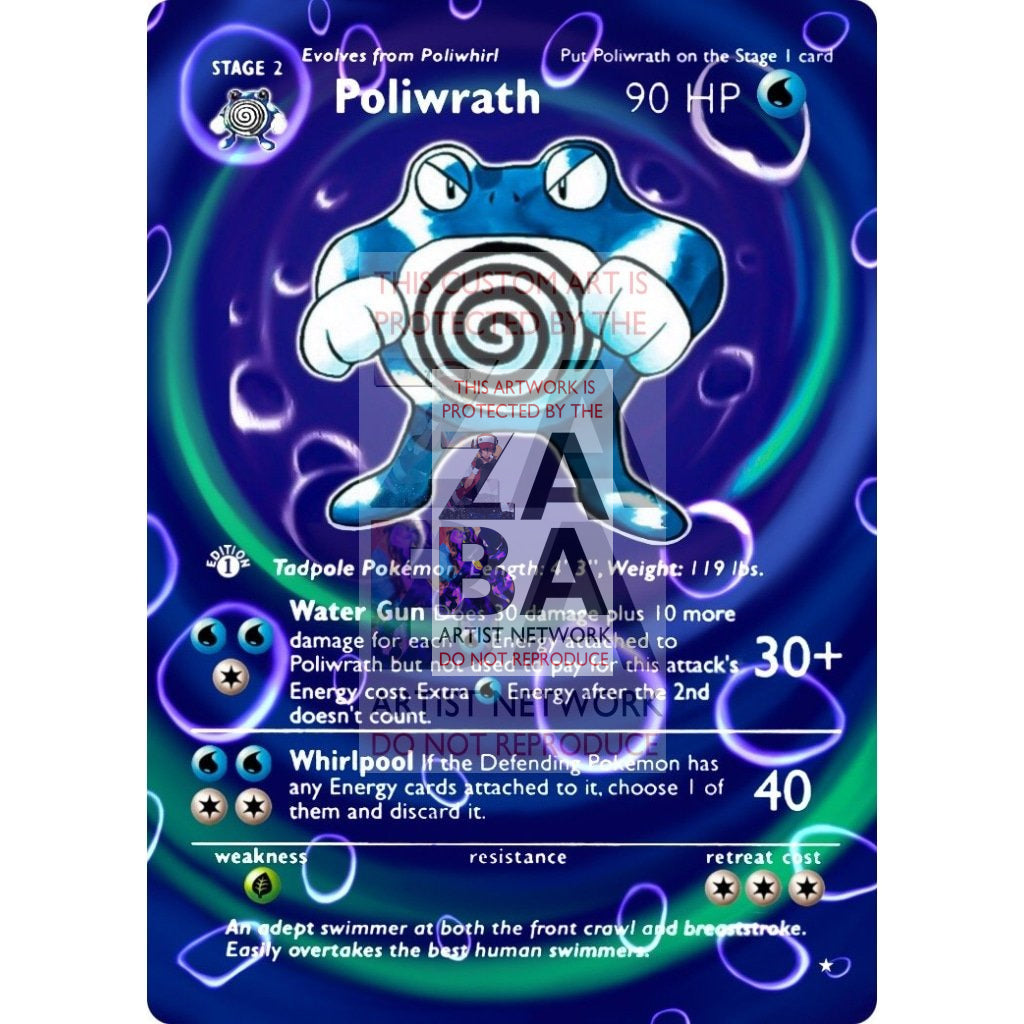 ENTIRE BASE SET Extended Art! UV Selective Holographic (Choose a Single) Custom Pokemon Cards - ZabaTV