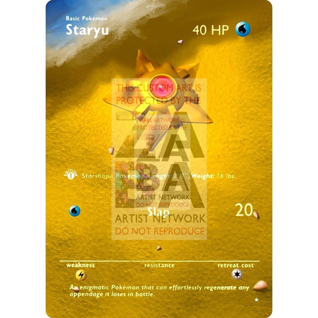 Entire Base Set Extended Art! Uv Selective Holographic (Choose A Single) Custom Pokemon Cards Staryu