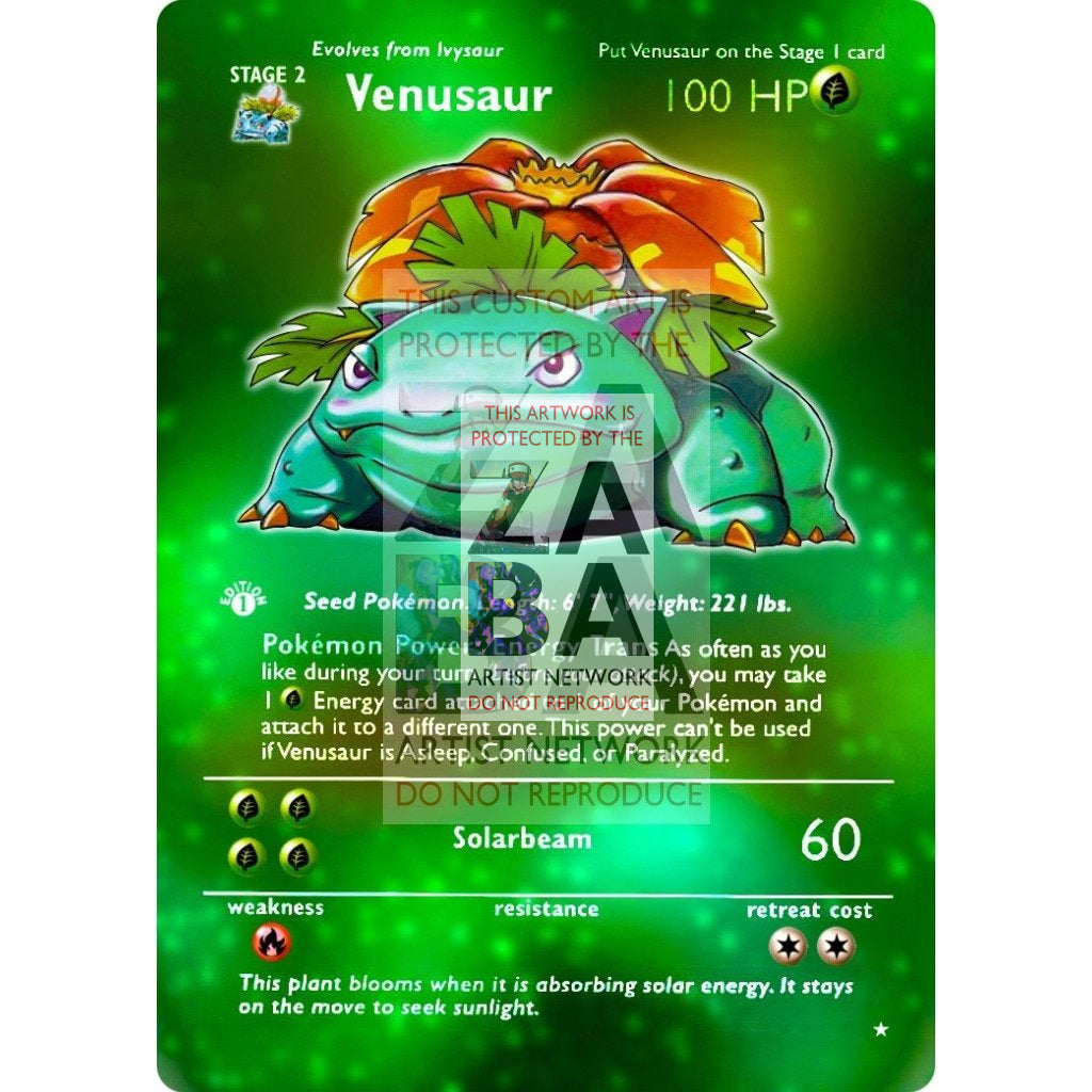 ENTIRE BASE SET Extended Art! UV Selective Holographic (Choose a Single) Custom Pokemon Cards - ZabaTV