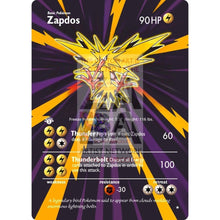 Entire Base Set Extended Art! Uv Selective Holographic (Choose A Single) Custom Pokemon Cards Zapdos