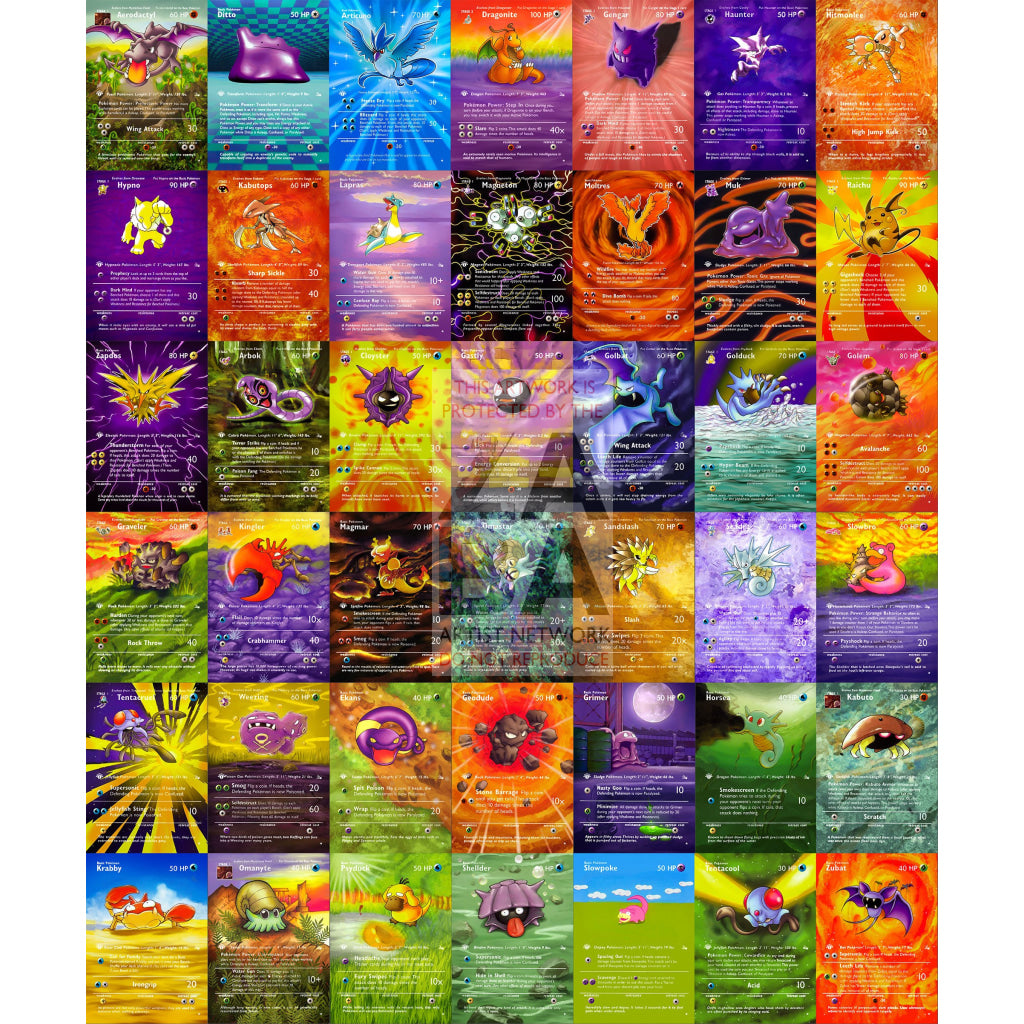 ENTIRE FOSSIL SET Extended Art! (All 42 Cards) Custom Pokemon Cards - ZabaTV