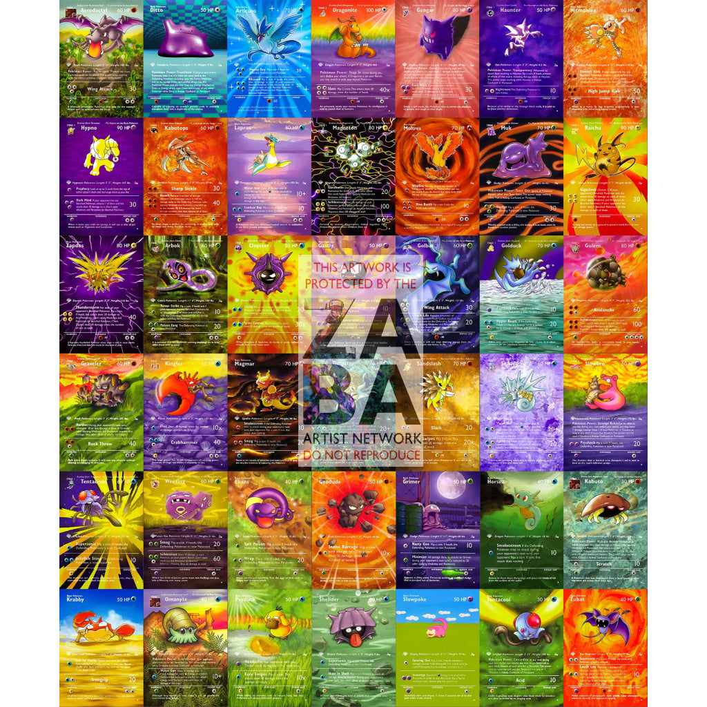 ENTIRE FOSSIL SET Extended Art! (All 42 Cards) Custom Pokemon Cards - ZabaTV