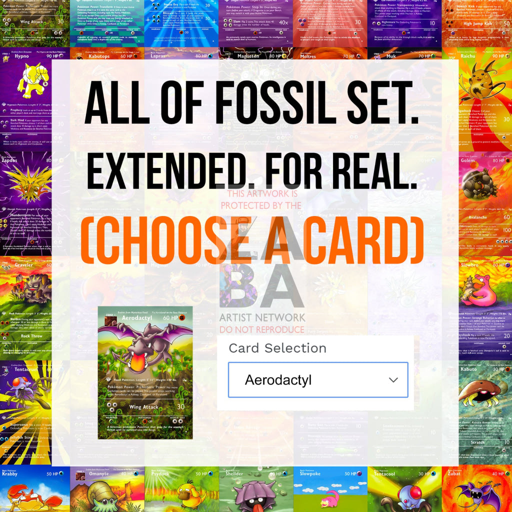 ENTIRE FOSSIL SET Extended Art! (Choose a Single) Custom Pokemon Cards - ZabaTV