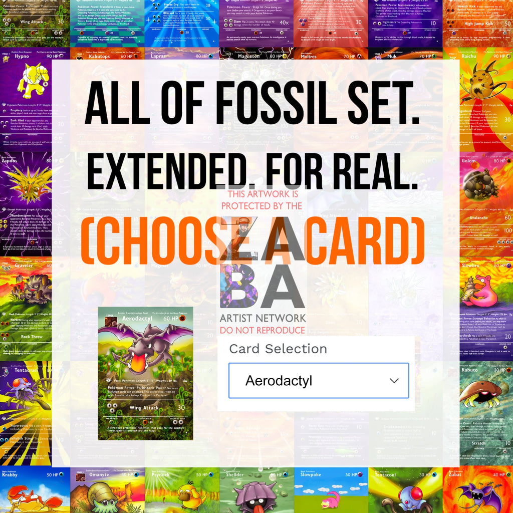 ENTIRE FOSSIL SET Extended Art! (Choose a Single) Custom Pokemon Cards - ZabaTV