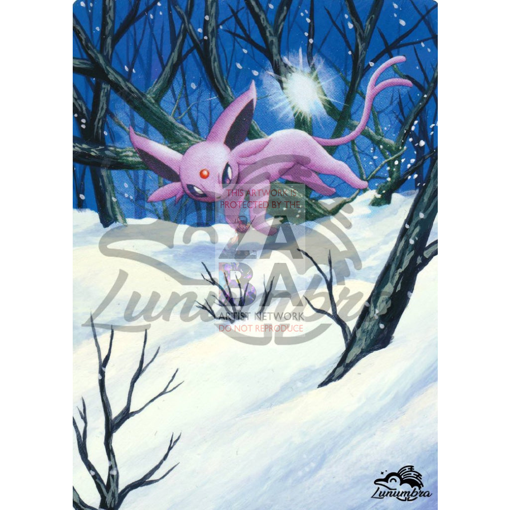 Espeon 18/100 Majestic Dawn Extended Art Custom Pokemon Card Textless Silver Holographic
