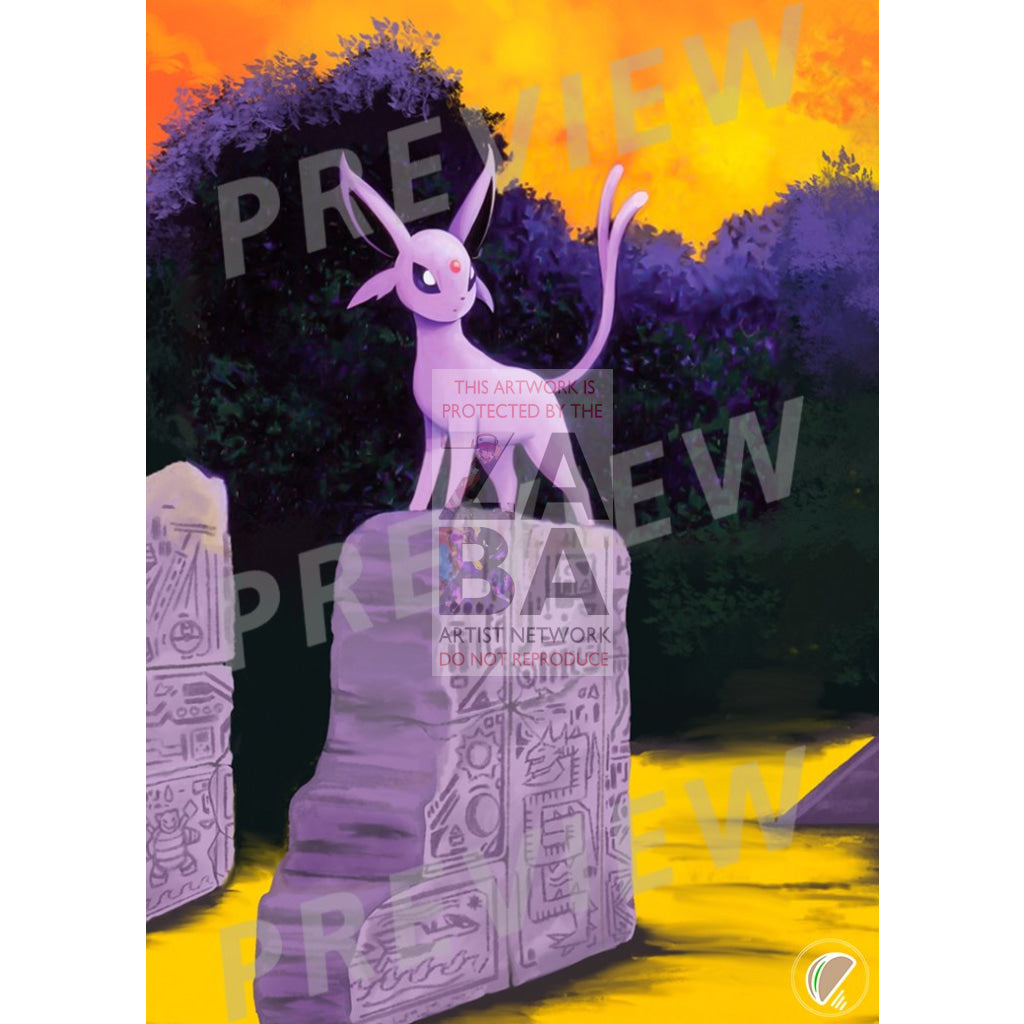 Espeon 20/75 Neo Discovery Extended Art Custom Pokemon Card Textless Silver Foil