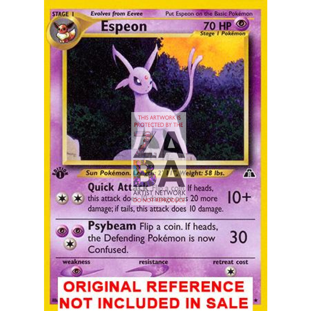 Espeon 20/75 Neo Discovery Extended Art Custom Pokemon Card - ZabaTV