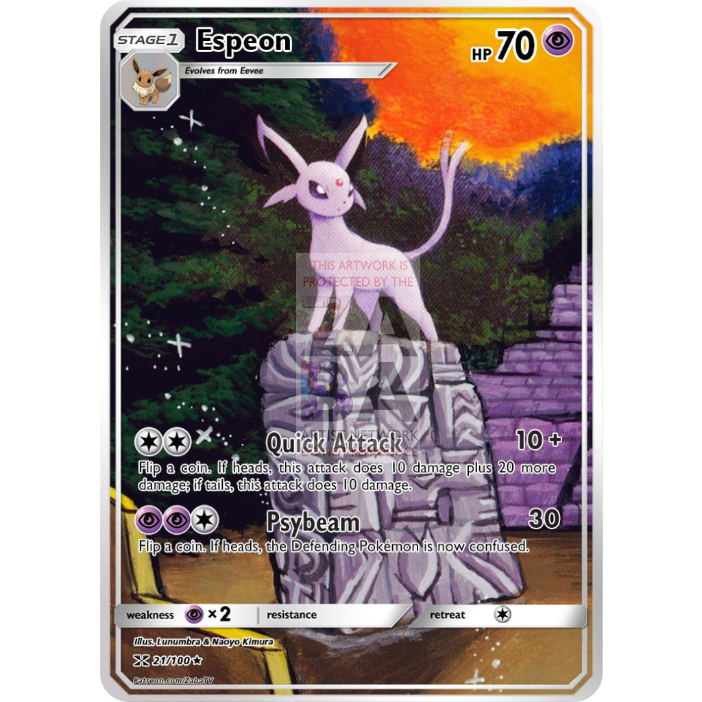 Espeon Neo Discovery 20/75 Extended Art Custom Pokemon Card - ZabaTV