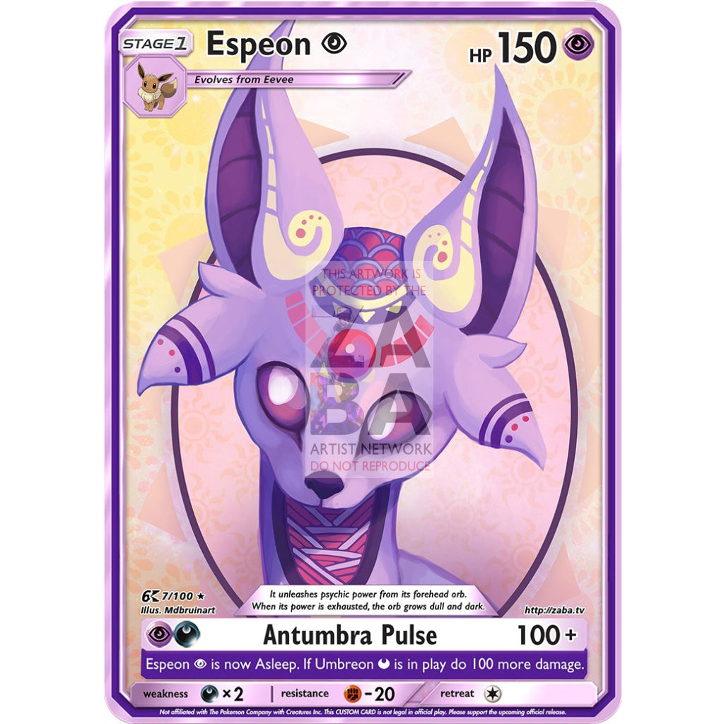 Espeon Tribal Art Custom Pokemon Card - ZabaTV