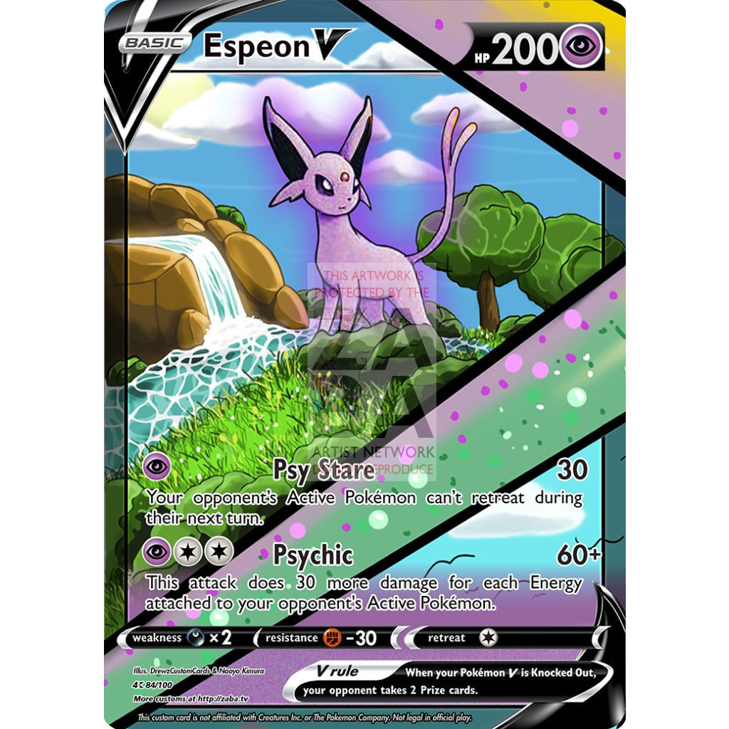Espeon V Custom Pokemon Card - ZabaTV