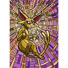 Espeon V Stained-Glass Custom Pokemon Card Amon Ra Textless / Silver Foil