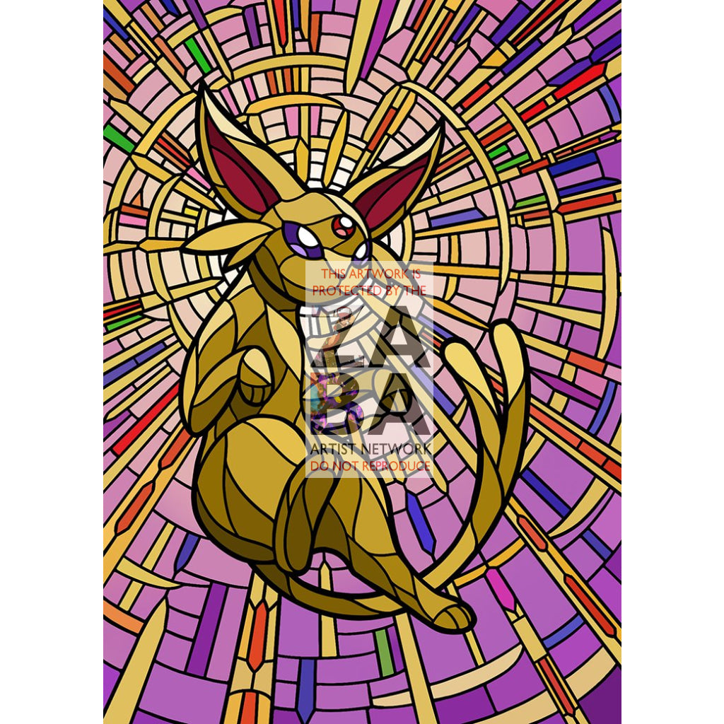 Espeon V Stained-Glass Custom Pokemon Card - ZabaTV