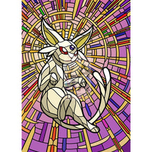 Espeon V Stained-Glass Custom Pokemon Card Luminary Textless / Silver Foil