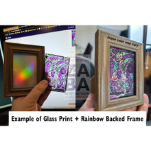 Espeon V Stained-Glass Custom Pokemon Card Standard / On Actual Glass + Frame With Rainbow Foil