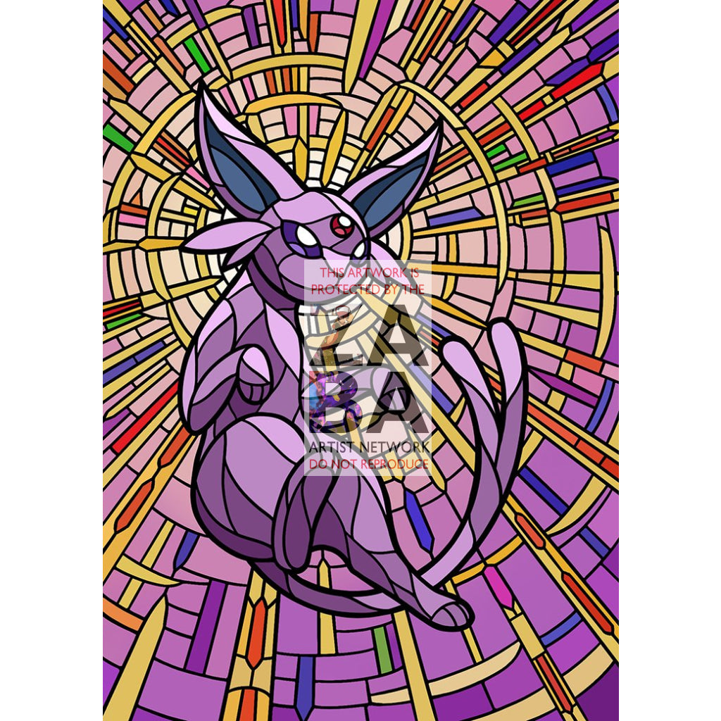 Espeon V Stained-Glass Custom Pokemon Card - ZabaTV