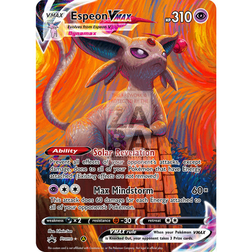 Espeon Vmax Custom Pokemon Card With Text / Silver Foil
