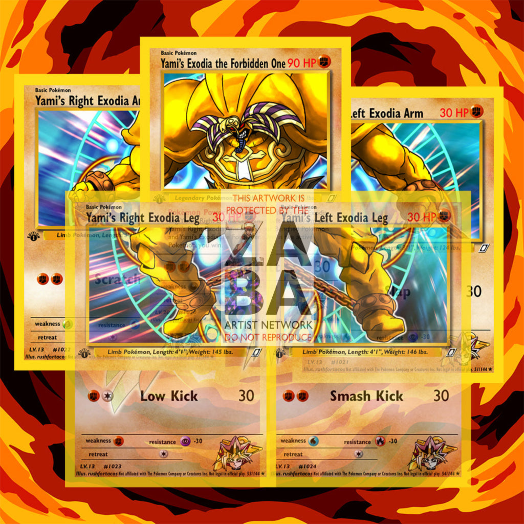 Exodia The Forbidden One As A Pokemon Card Custom Silver Foil Yu-Gi-Oh!