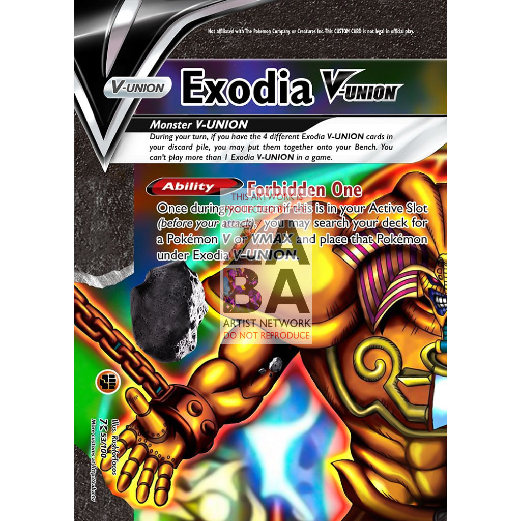 Exodia V-UNION (All 4 Parts or Together) Custom Pokemon x Yu-Gi-Oh! Card - ZabaTV