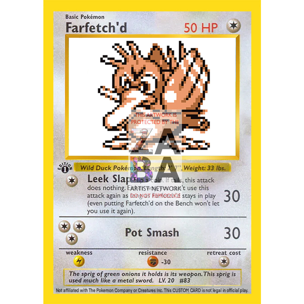 Farfetch'd Game Sprite Custom Pokemon Card - ZabaTV