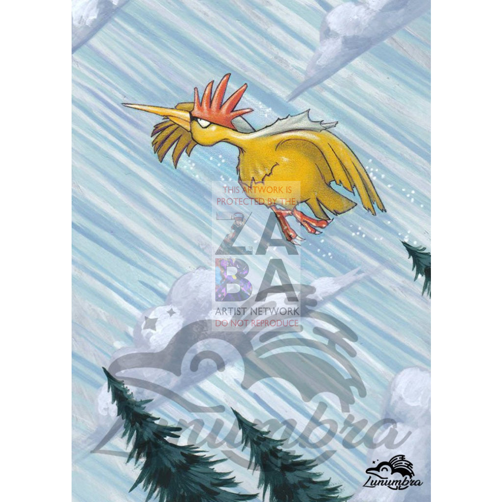 Fearow 36/64 Jungle Set Extended Art Custom Pokemon Card Textless Silver Holographic