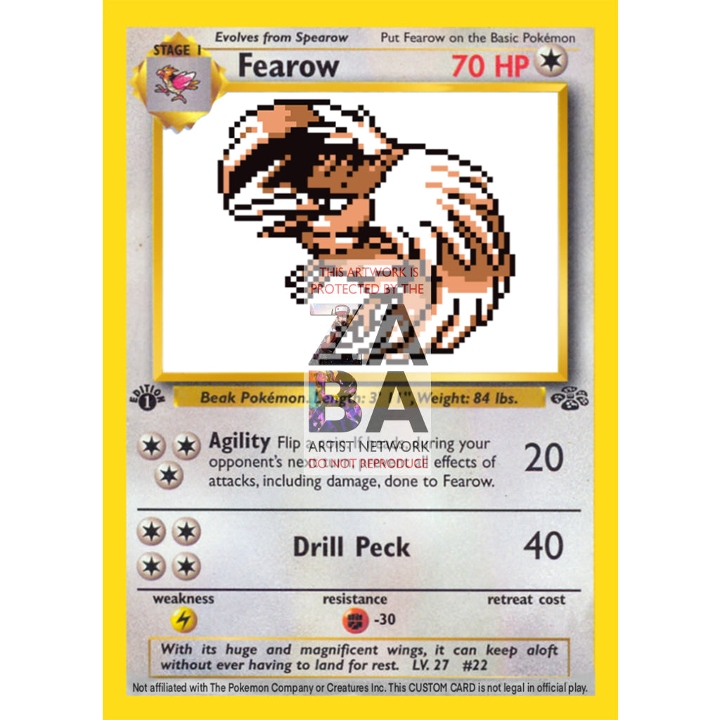 Fearow Game Sprite Custom Pokemon Card - ZabaTV