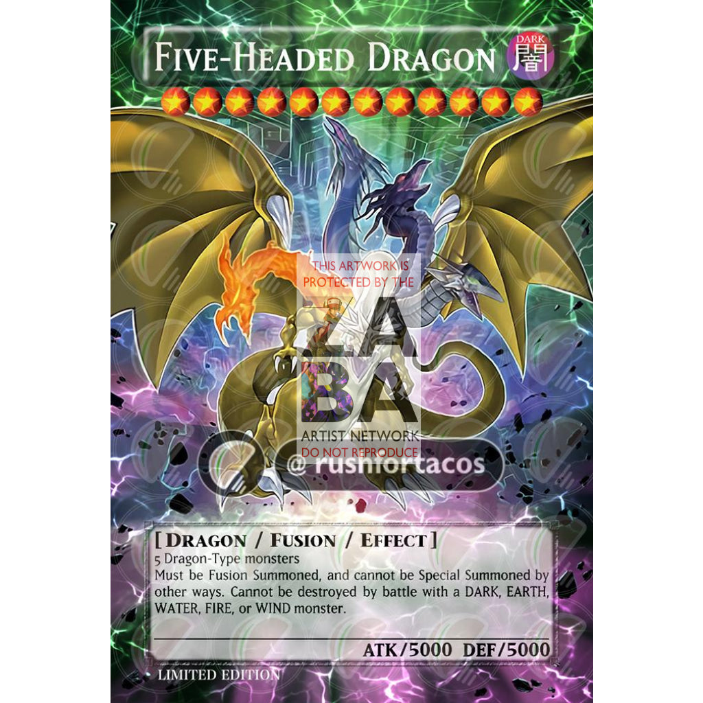 Five-Headed Dragon BLHR-EN000 Full Art ORICA - Custom Yu-Gi-Oh! Card - ZabaTV