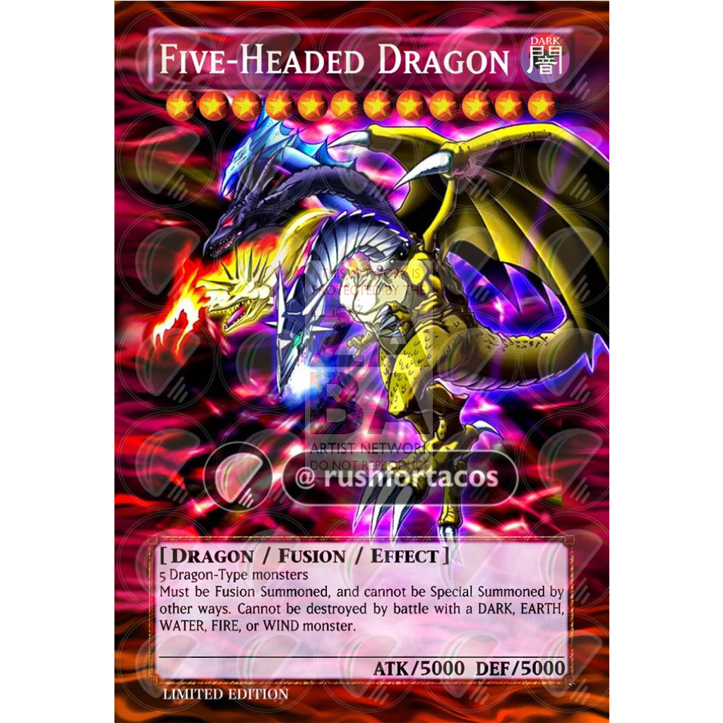 Five-Headed Dragon Full Art Orica - Custom Yu-Gi-Oh! Card Silver Holographic
