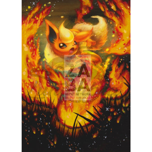 Flareon 13/98 Xy Ancient Origins Extended Art Custom Pokemon Card Textless Silver Holographic