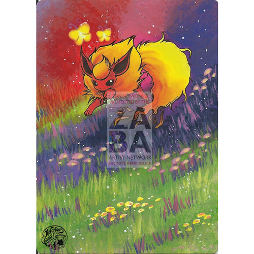 Flareon 19/64 Jungle Extended Art Custom Pokemon Card Silver Holo