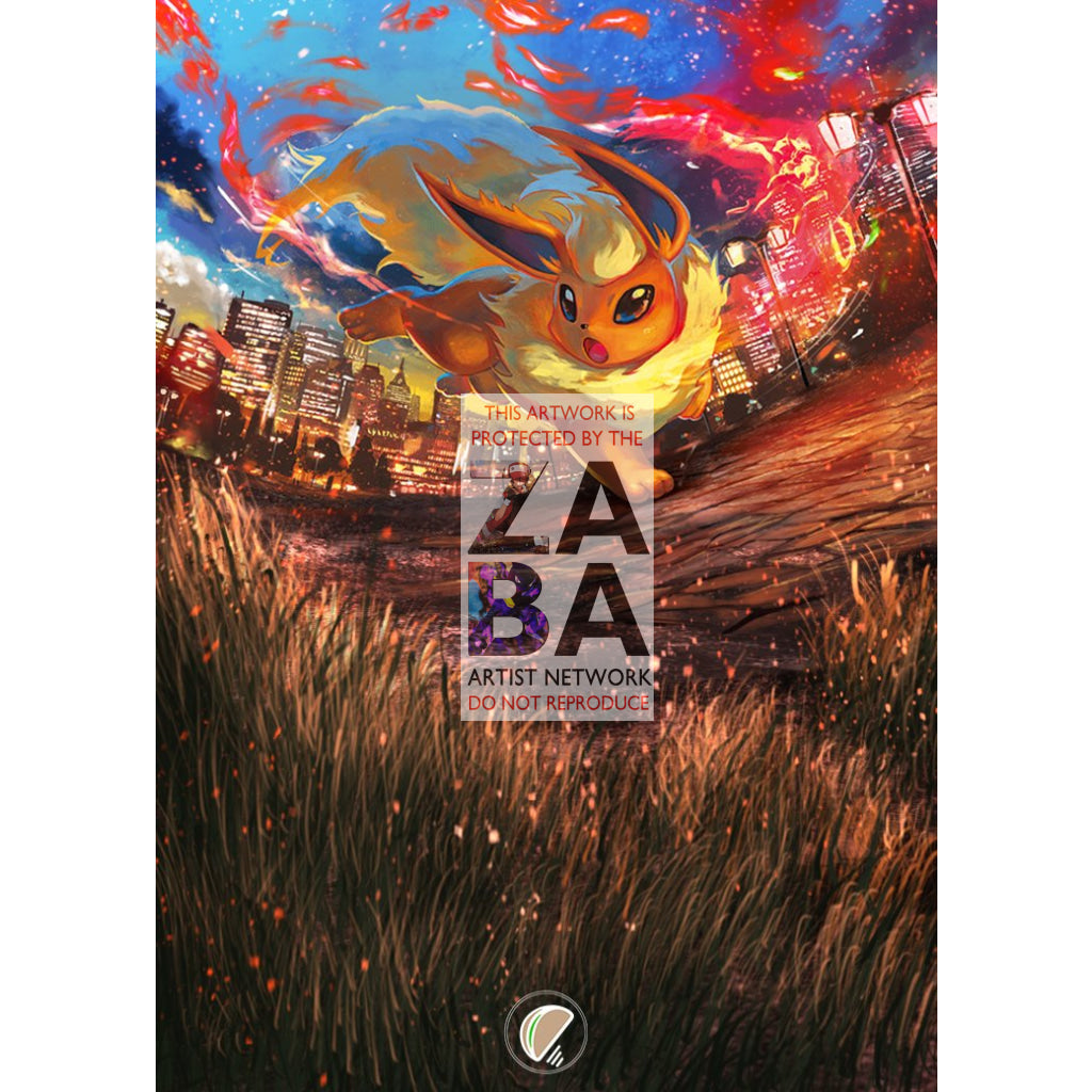 Flareon 25/236 Cosmic Eclipse Extended Art Custom Pokemon Card - ZabaTV