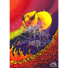 Flareon 3/64 Jungle Set Extended Art Custom Pokemon Card Textless Silver Holographic