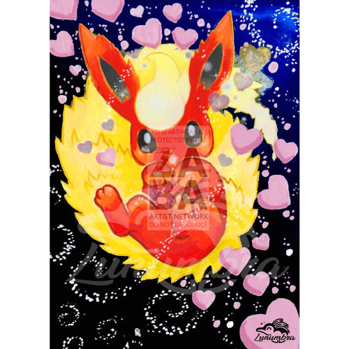 Flareon Ex Rc6/rc32 Xy Generations Extended Art Custom Pokemon Card Textless Silver Holographic