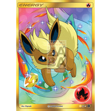 Flareon Fire Energy Pigreak Custom Pokemon Card Silver Foil / Shiny