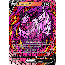 Flareon V Stained-Glass Custom Pokemon Card Cotton Candy / Silver Foil
