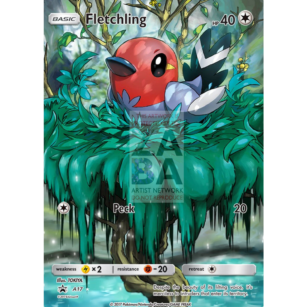 Fletchling 94/114 Steam Siege Extended Art Custom Pokemon Card Silver Holographic