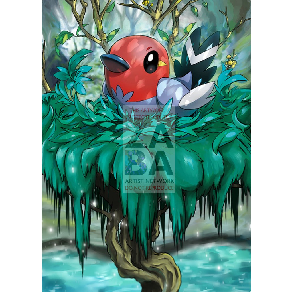 Fletchling 94/114 Steam Siege Extended Art Custom Pokemon Card Silver Holographic Textless