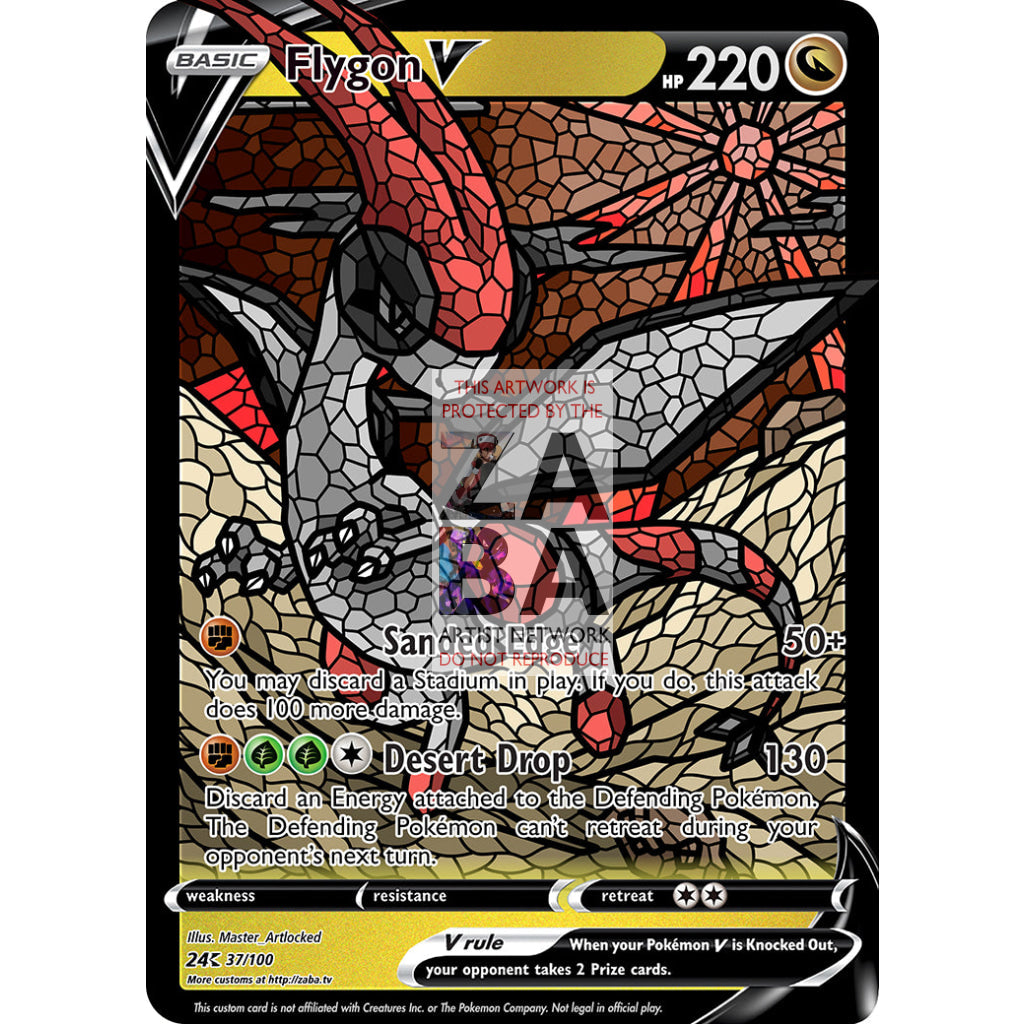 Flygon V (Stained-Glass) Custom Pokemon Card