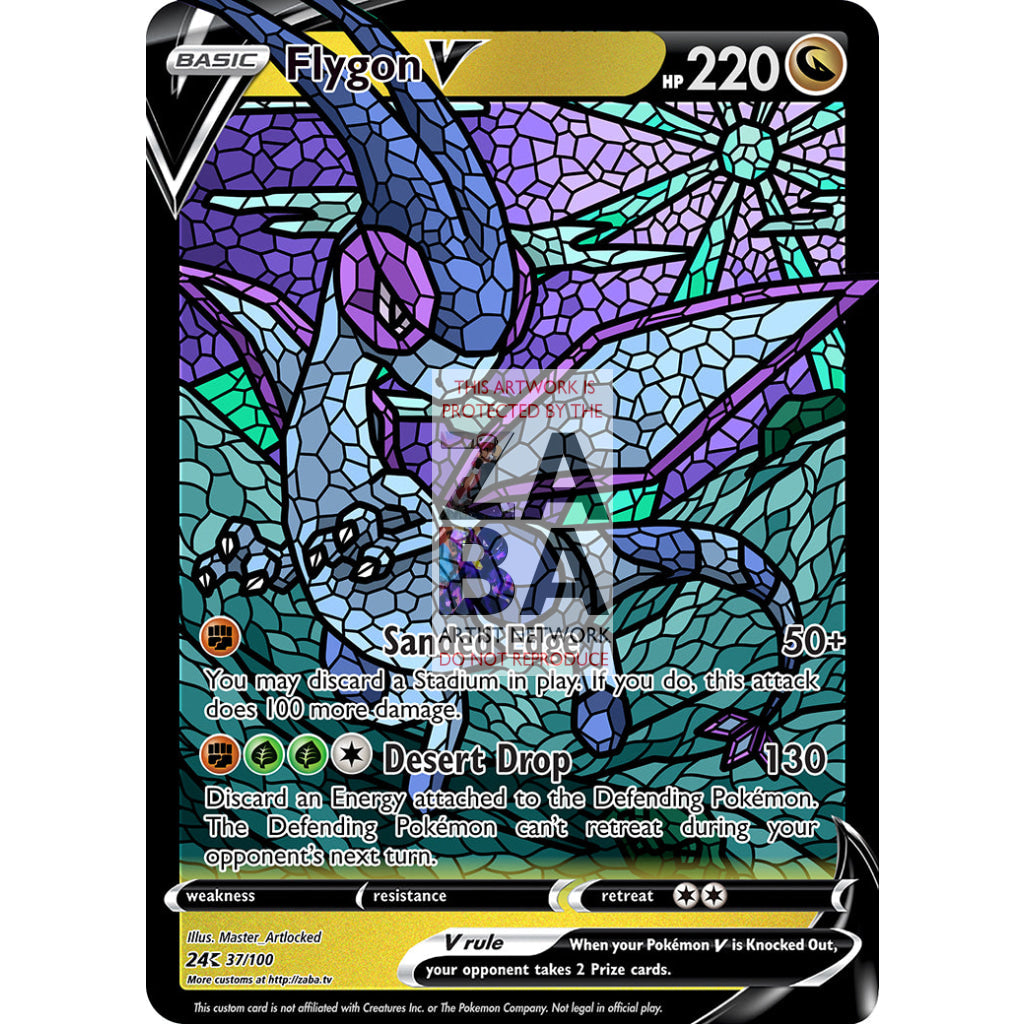 Flygon V (Stained-Glass) Custom Pokemon Card