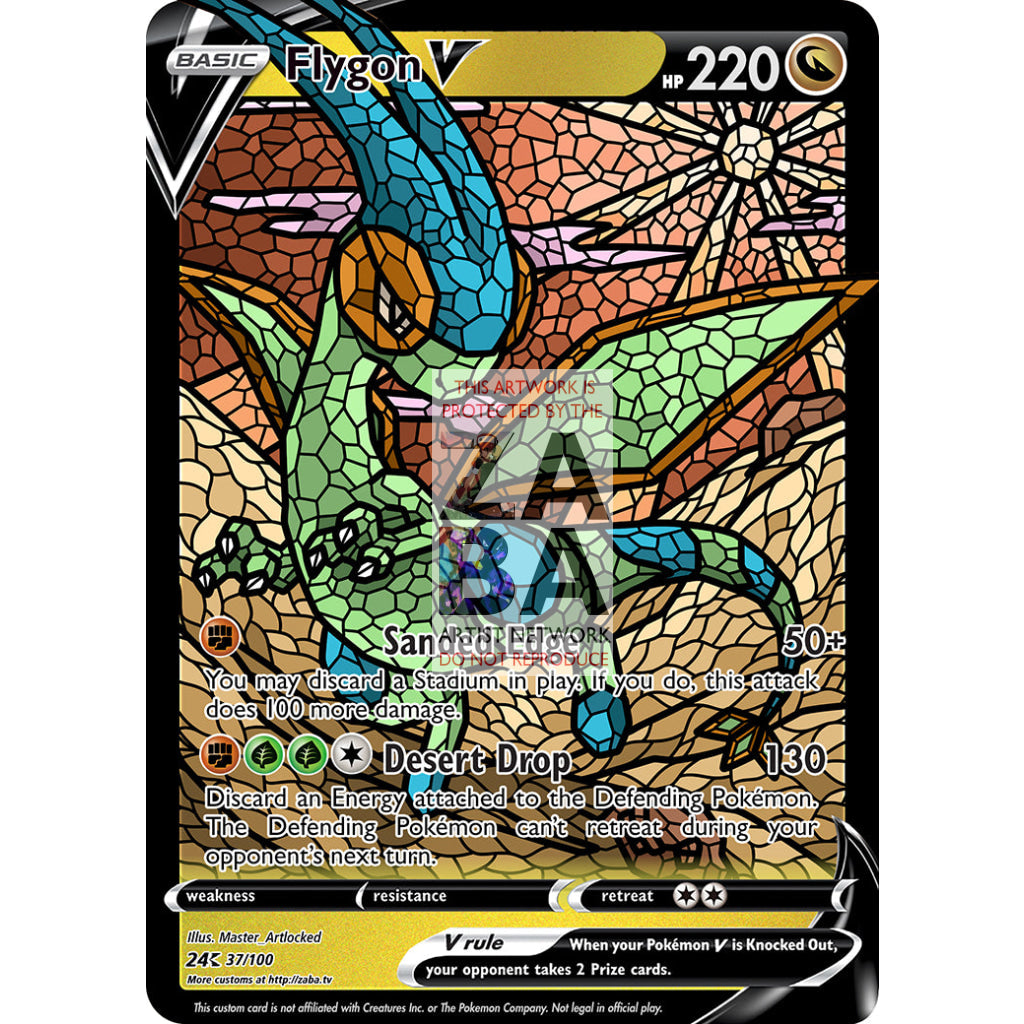 Flygon V (Stained-Glass) Custom Pokemon Card