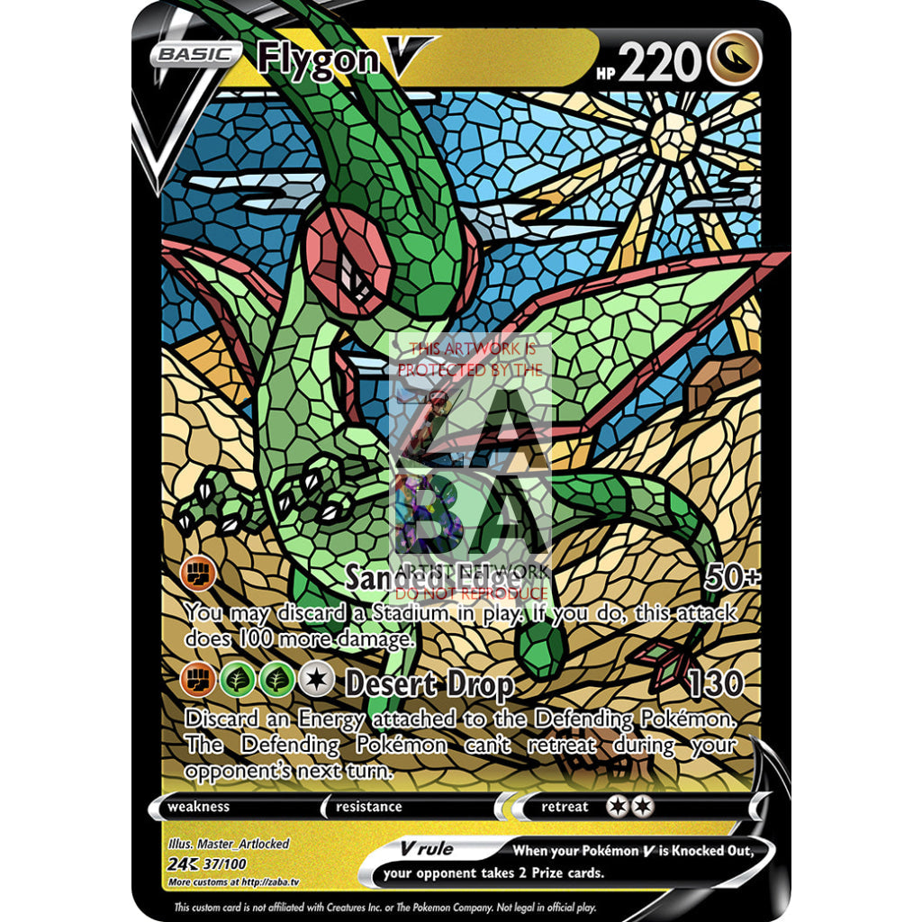 Flygon V (Stained-Glass) Custom Pokemon Card